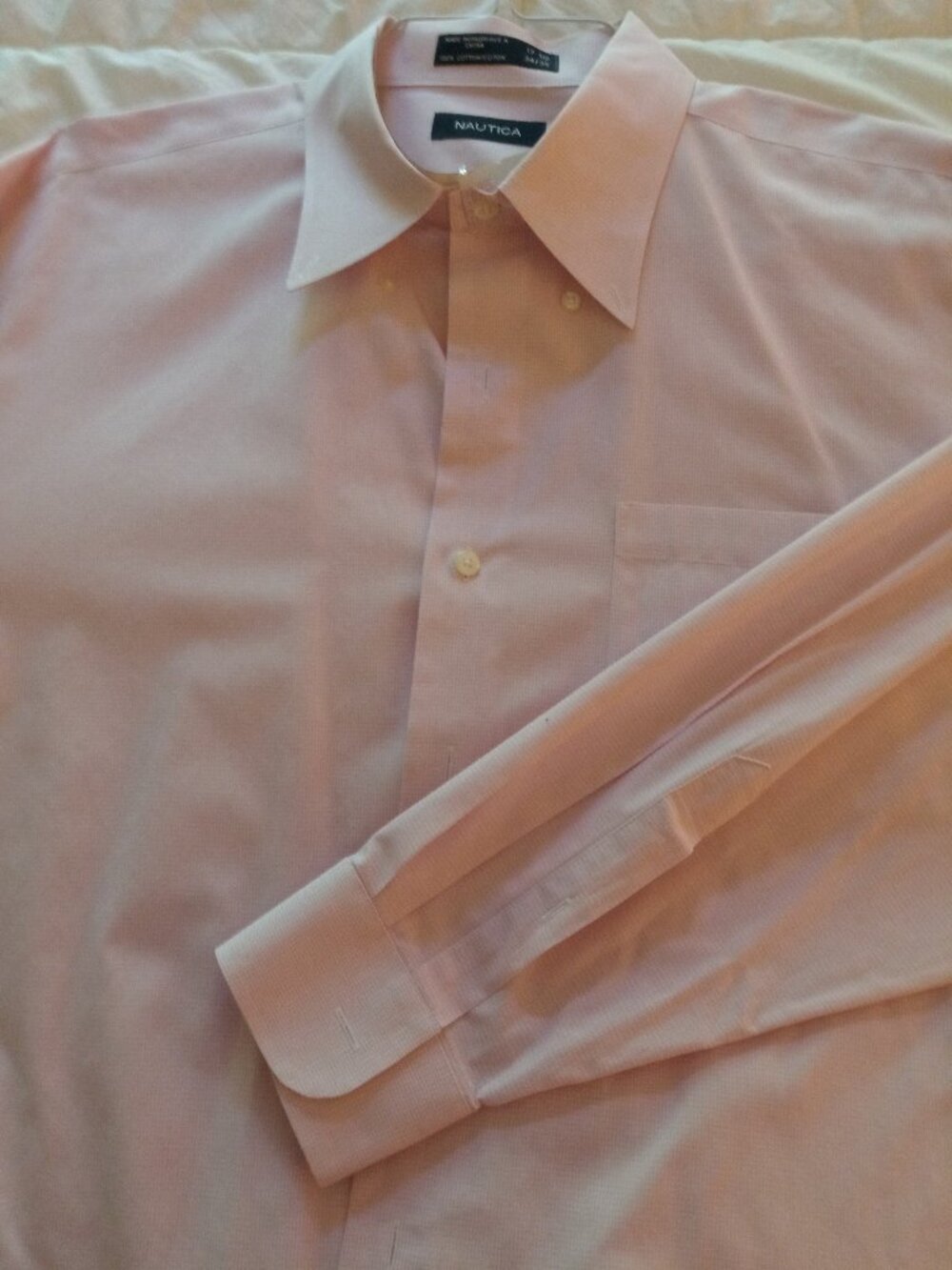 men pink long sleeve button down shirt